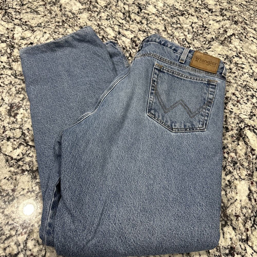 used Wrangler Rugged Wear‎ Blue Jeans Men's 40x30 Red Lined Insulated